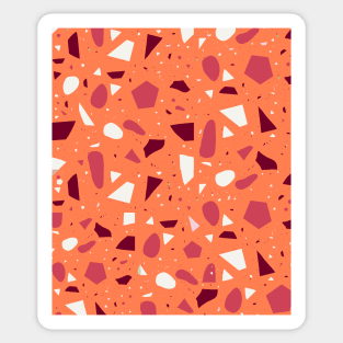 Seamless  Orange and Pink Terrazzo Pattern Sticker